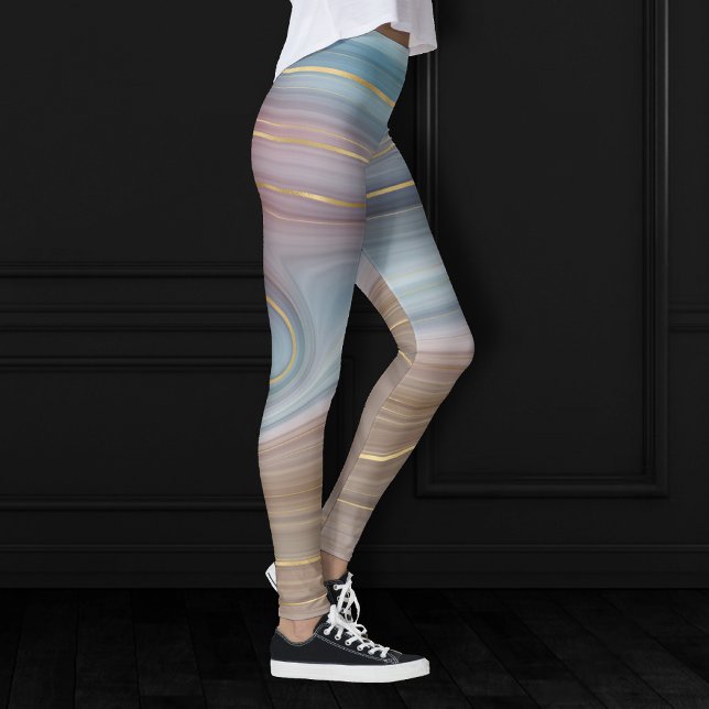 Leggings Luxe Strata | Agitación rosa de pizarra azul turbi (Subido por el creador)