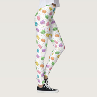 Leggings Macarons Franceses Pastel con Patrón de Comida Kaw
