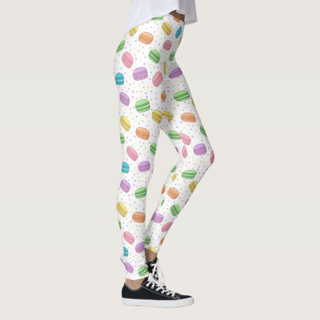 Leggings Macarons Franceses Pastel con Patrón de Comida Kaw (Derecha)
