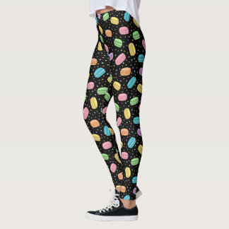 Leggings Macarons Franceses Pastel Patrón de Comida Kawaii