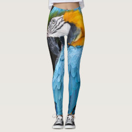 Leggings Macaw azul y amarillo Preening