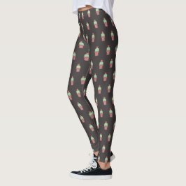Leggings Maceta De Cactus Lindo Patrón Botánico Florido