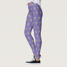 Leggings Maceta De Cactus Lindo Patrón Botánico Florido