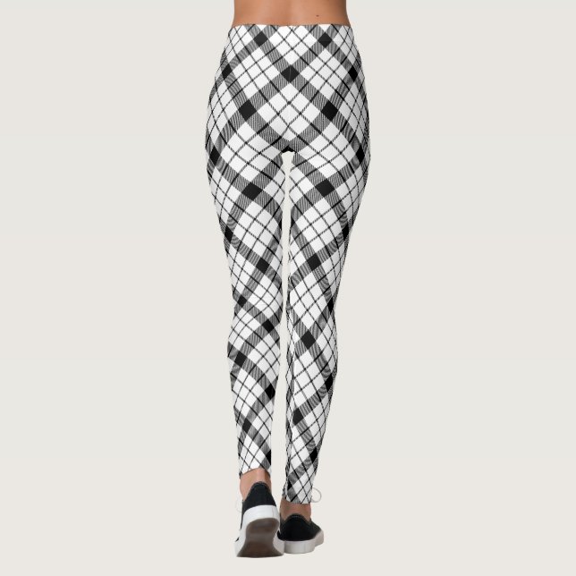 Leggings MacFarlane tartan blanco negro plaid (Reverso)