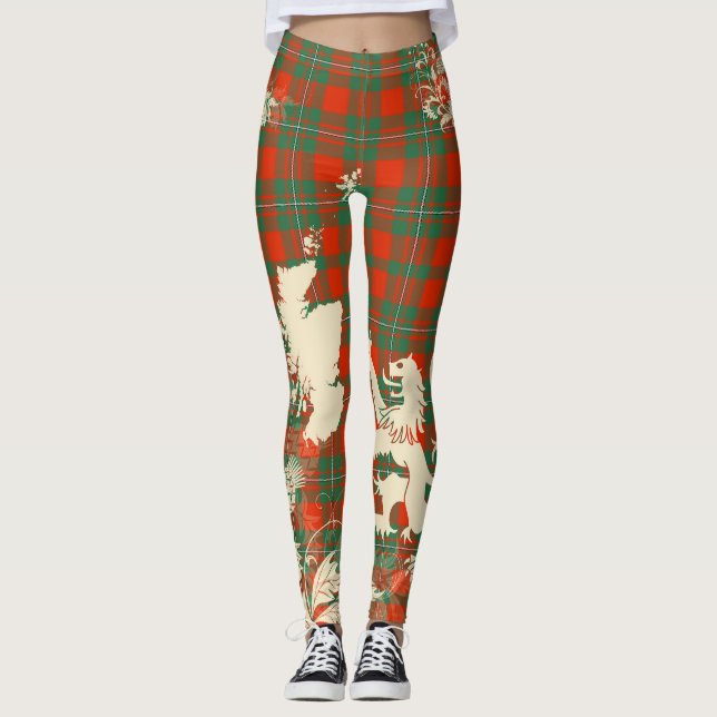 Leggings MacGregor Ancient Tartan Scotland Lion Map Art (Anverso)