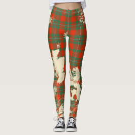 Leggings MacGregor Antiguo Tartán Escocia León Mapa Arte