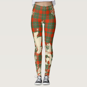 Leggings MacGregor Antiguo Tartán Escocia León Mapa Arte
