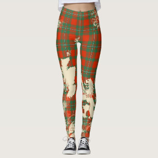 Leggings MacGregor Antiguo Tartán Escocia León Mapa Arte