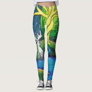 Leggings Macho blanco, árbol de la vida