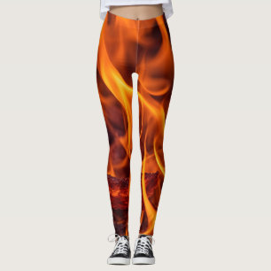 Leggings Macro de llama de fuego