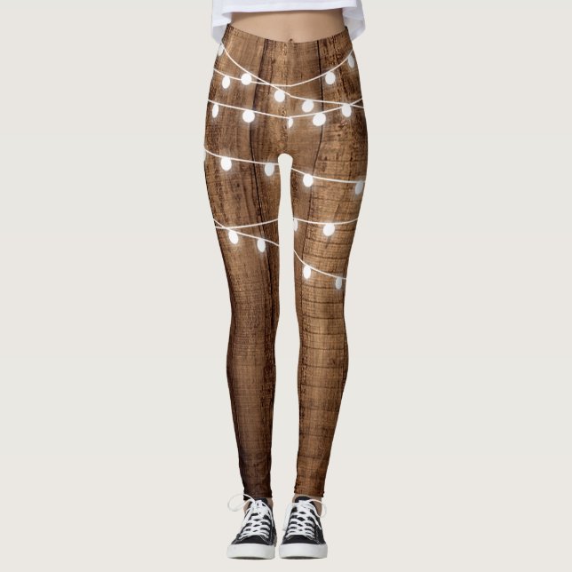 Leggings Madera rústica y personalizado para mujer de las (Anverso)