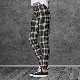 Leggings Madrás de color gris negro rosado y tapadas