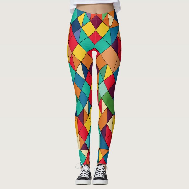 Leggings Maestrías mosaicas: Patrón inspirado en el arte (Anverso)