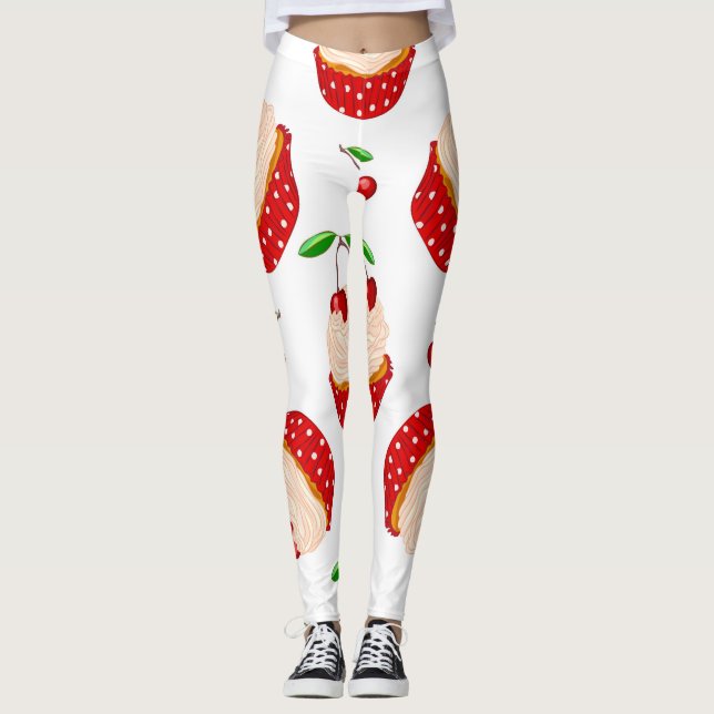 Leggings Magdalena con patrón de cerezas (Anverso)