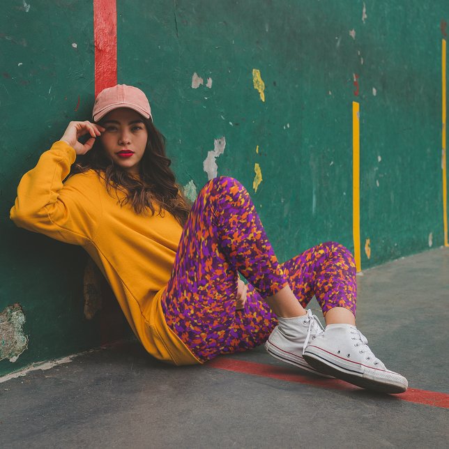 Leggings Magenta Naranja brillante camuflaje otoño (Subido por el creador)