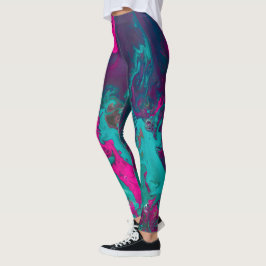 Leggings Magenta poción de la reina y nubes de humo abstrac