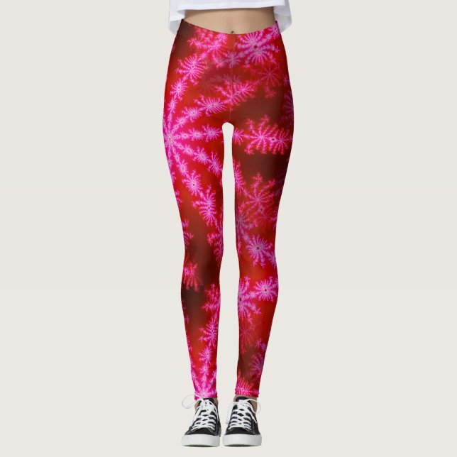 Leggings Magenta Psicodélico Psicodélico Mandelbrot Fractal (Anverso)