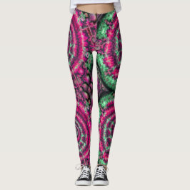 Leggings Magenta y caleidoscopio verde
