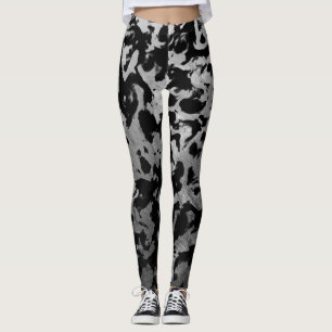 Leggings Magia abstracta - Negro plateado