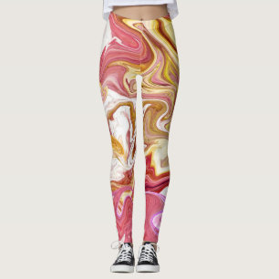 Leggings Magia de la Mármol: diseño abstracto colorido