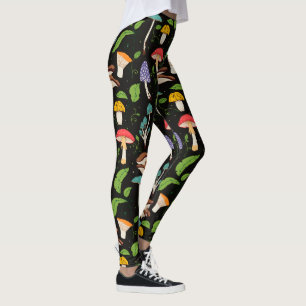 Leggings Magia del Bosque Profundo: Hongos Coloridos sobre 