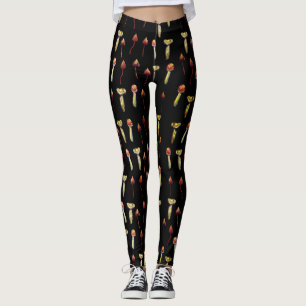 Leggings Magia Mushrooms Especie Watercolor Art
