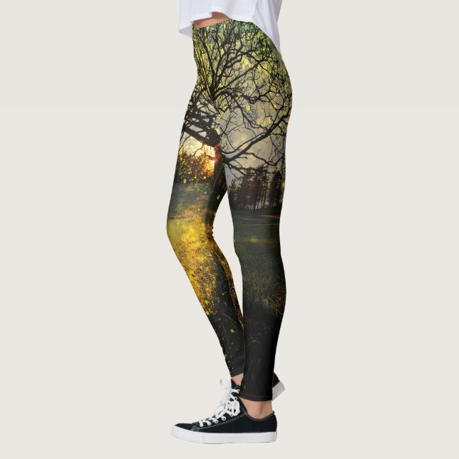 Leggings Magical fireflies dreamy landscape (Izquierda)