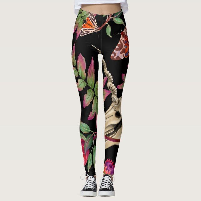Leggings Magical Forest Unicorn Dark Pattern. (Anverso)