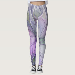 Leggings Magnífica Belleza Moderna Resumen Flor de Arte Fra