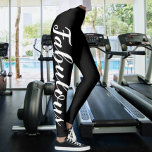 Leggings Magnífica tipografía<br><div class="desc">Fabuloso (o cambia de texto y color) Fácil de diseñar tus propias leggings personalizadas hechas por Personalizado de Ricaso - añade tu propio texto - cambia el color de fondo y el color del texto y el tipo de letra haciendo clic en el personalizar</div>