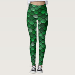 Leggings Magníficas escalas de sirena verde brillante