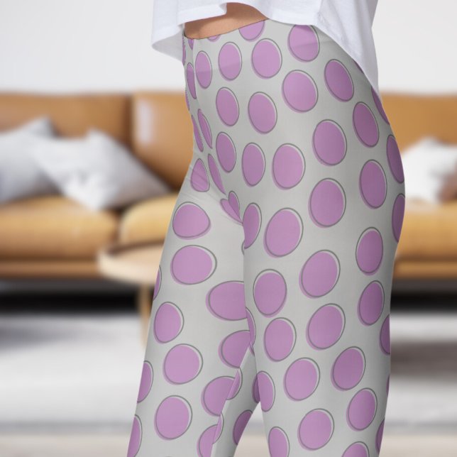 Leggings Magnífico patrón de punto de polka plateado (Gorgeous Silver Polka Dot Pattern Leggings)