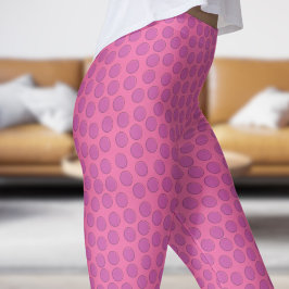 Leggings Magnífico patrón de punto de polka rosa y caliente