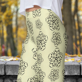 Leggings Magnífico patrón Mandela amarillo y negro