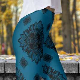Leggings Magnífico patrón Mandela del océano azul