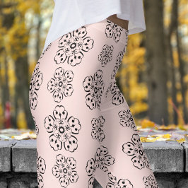 Leggings Magnífico patrón Mandela rosa y negro Rosa