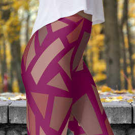 Leggings Magnífico patrón Mosiaco de Vino Rojo
