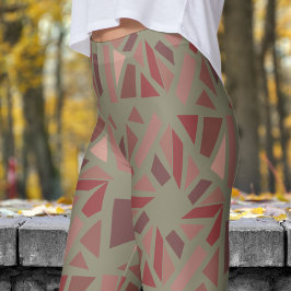 Leggings Magnífico patrón Mosiaco Verde de Chiffon limón
