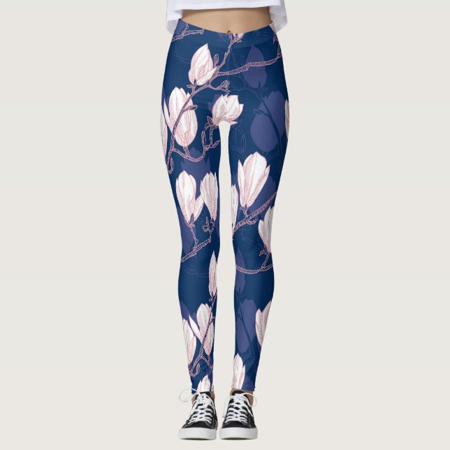 Leggings Magnolia Elegance: El florecimiento de la primaver (Anverso)