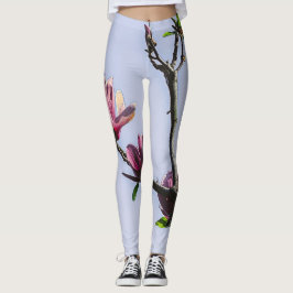 Leggings Magnolia Flores Moda Floral Blossom Botánica