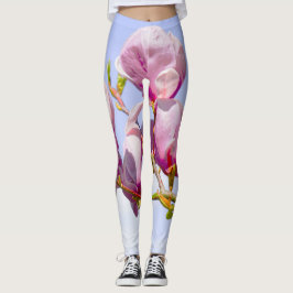 Leggings Magnolia Flores Moda Floral Blossom Botánica