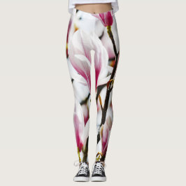Leggings Magnolia Flores Moda Floral Blossom Botánica