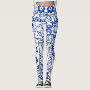 Leggings Majólica victoriana: Patrón de mosaico de mosaico