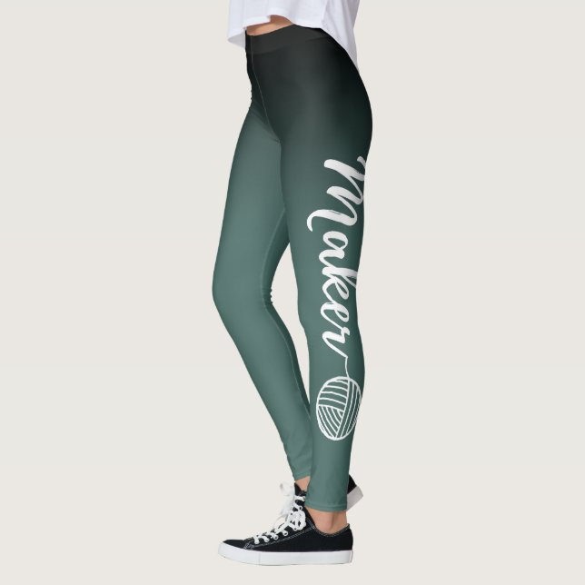 Leggings Maker Black & Dark Verde azulada Ombre Yarn & Craf (Izquierda)