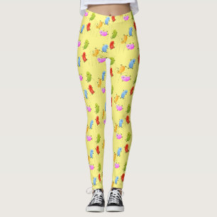 Leggings Malas judías felices saltando ilustracion personal