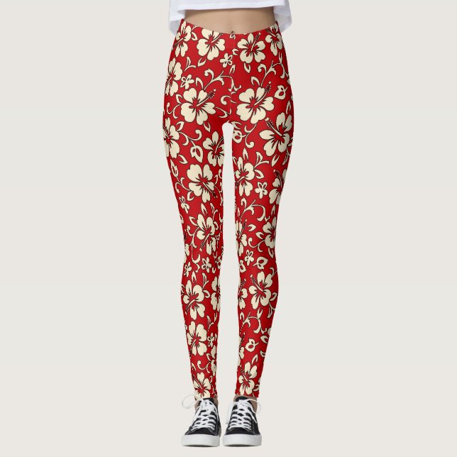 Leggings Malia Hibiscus Hawai Tropical Floral (Anverso)