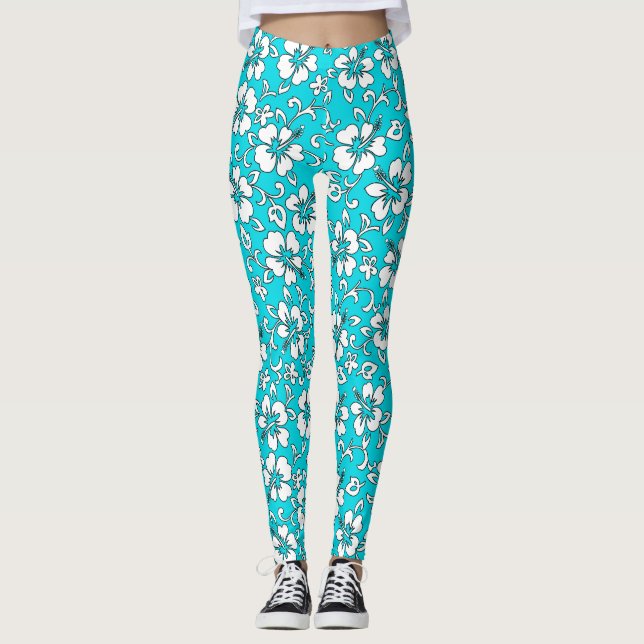 Leggings Malia Hibiscus Hawai Tropical Floral (Anverso)