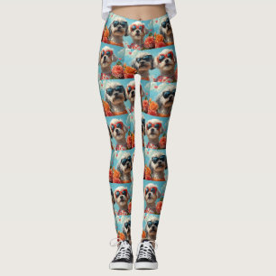 Leggings Maltes con Corazones Rosas Día de San Valentín
