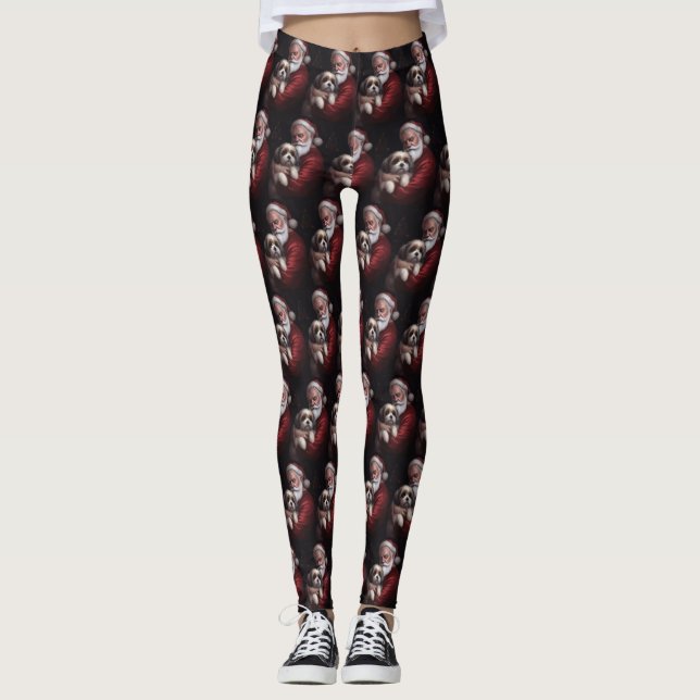 Leggings Malti Tzu Con Navidades festivos de Santa Claus (Anverso)