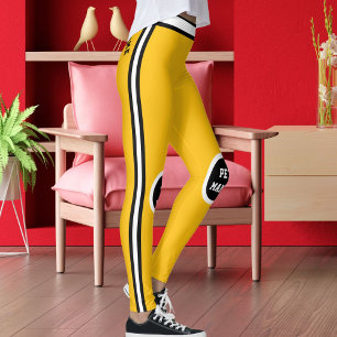 Leggings Mama de Mascota Personalizada Amarillo Negro Blanc